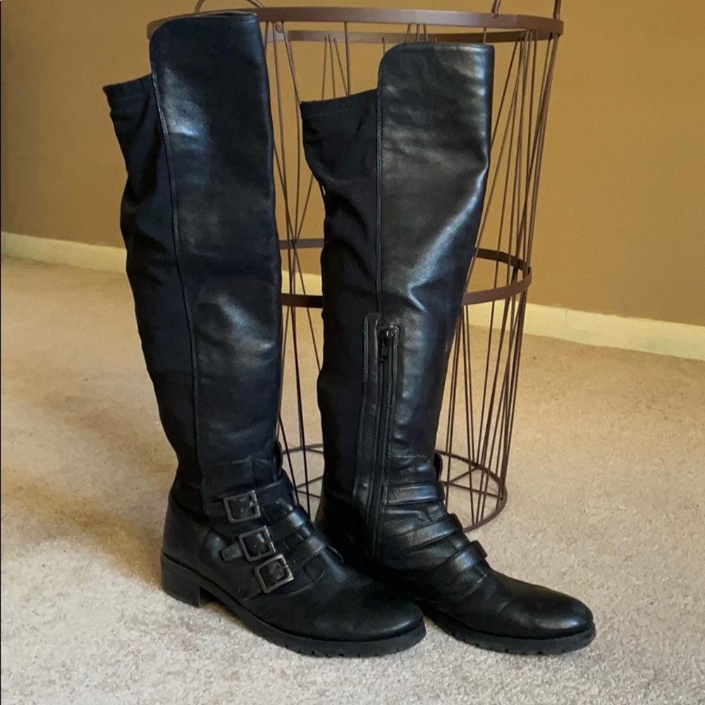 Edgy knee high boots
